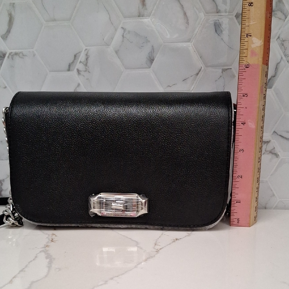 Rebecca Minkoff Black Crossbody Bag with Silver Chain - Picture 10 of 14